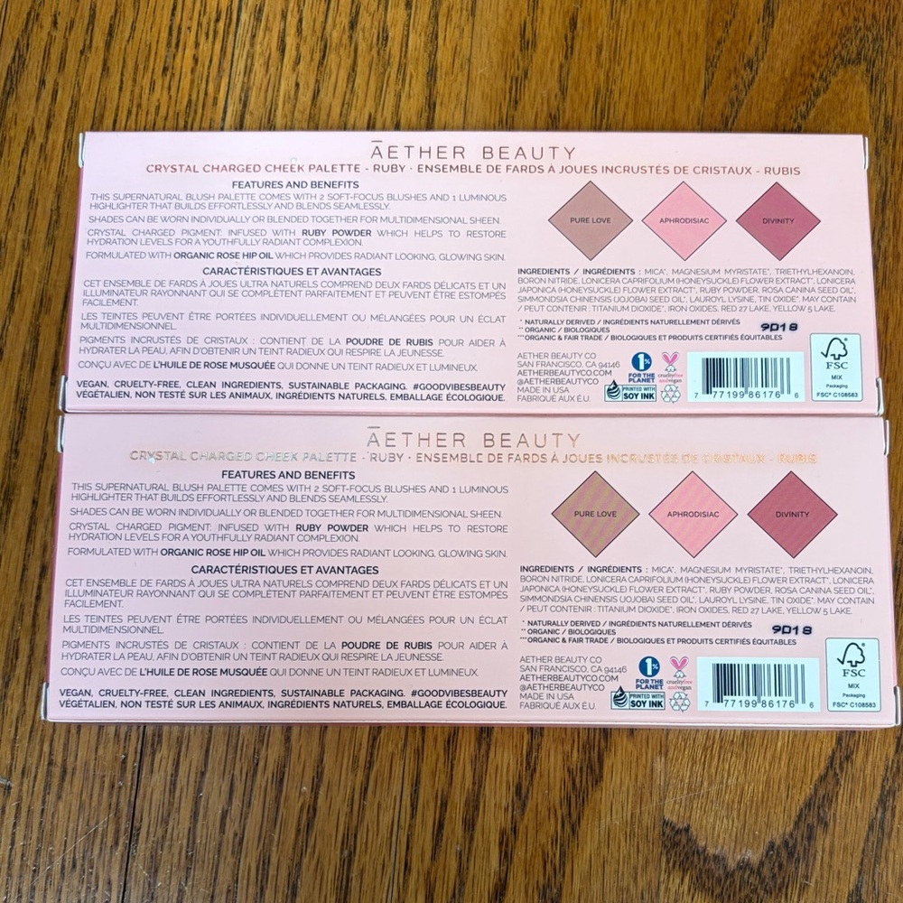 Aether Beauty Crystal Charged Ruby Cheek Blush Highlighter Palette - Picture 3 of 6